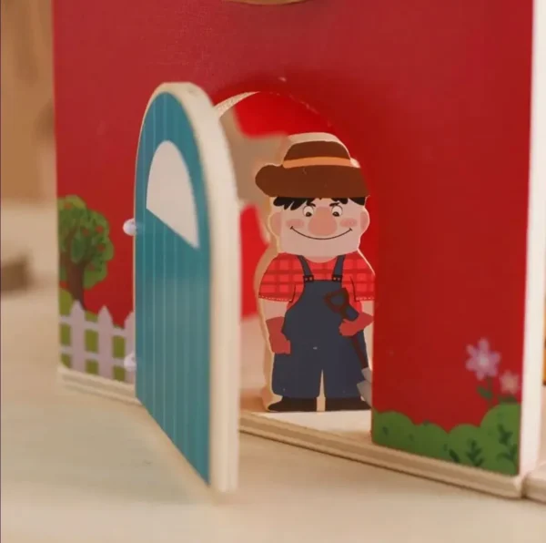 A close up of the door to a toy house