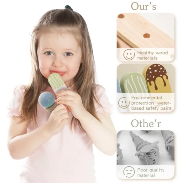 A young girl holding an ice cream popsicle.