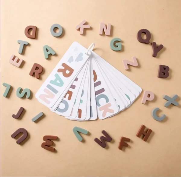 A fan with letters of the alphabet on it