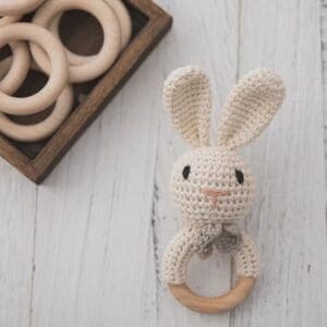 Natural wooden Baby Teether - Organic, Non-Toxic & Safe for Teething Relief