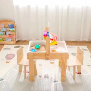 Wooden Kids Activity Table with Sensory Bins